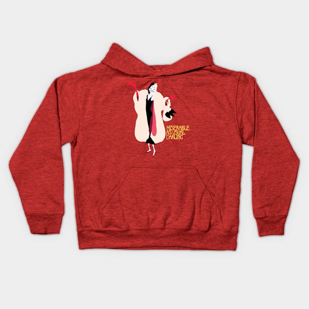 Miserable As Usual Darling Kids Hoodie by Whitelaw Comics